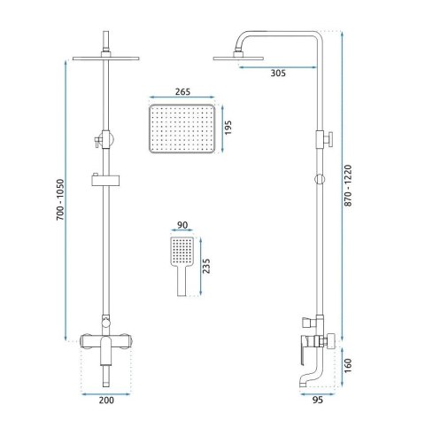 ZESTAW NATRYSKOWY MY2061-77GG HASS ZŁOTY SZCZOTKOW