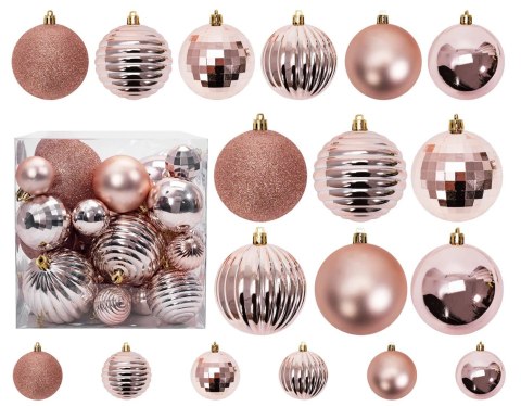 BOMBKI CHOINKOWE 311433B 36szt ROSE GOLD