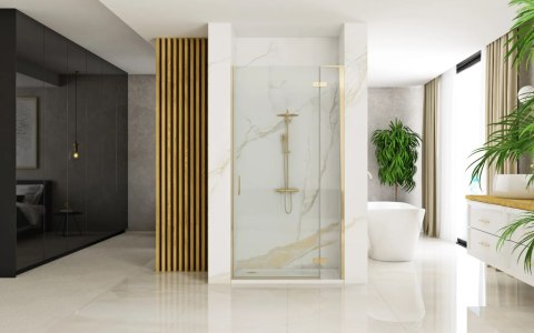 DRZWI PRYSZNICOWE HUGO BRUSH GOLD 80