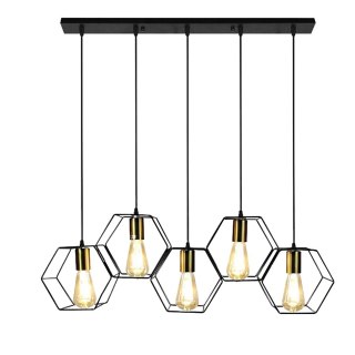 LAMPA APP1133-5CP BLACK/GOLD