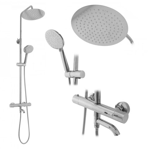 ZESTAW NATRYSKOWO-WANNOWY LUNGO CHROM TERMOSTAT