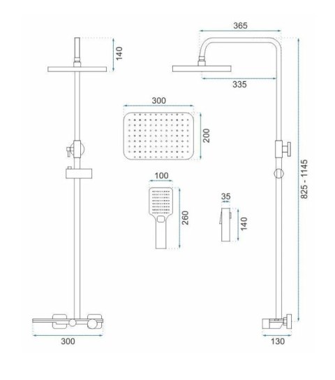 ZESTAW NATRYSKOWY HELIX CHROM