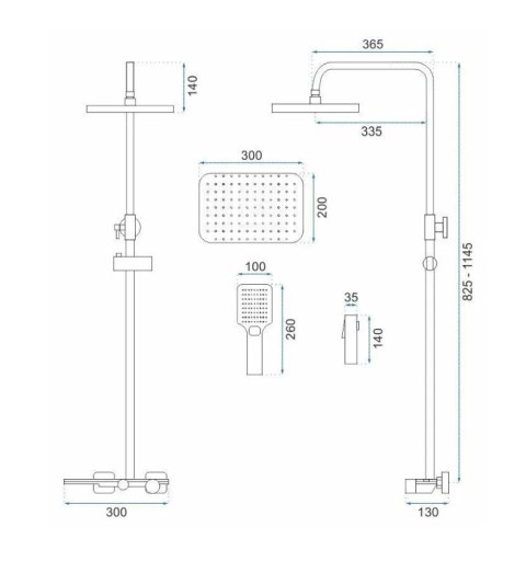 ZESTAW NATRYSKOWY HELIX NIKIEL SZCZOTKOWANY