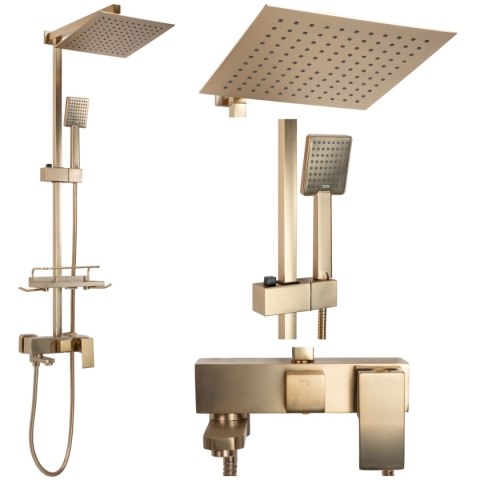 ZESTAW NATRYSKOWY JACK ZŁOTY SZCZOTKOWANY