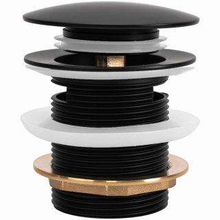 KOREK DO WANNY Z PRZELEWEM CZARNY 6cm