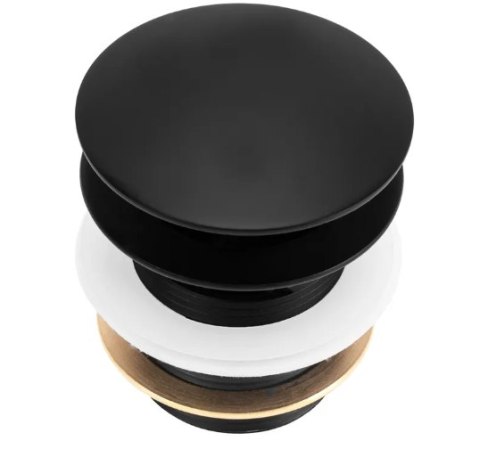 KOREK DO WANNY Z PRZELEWEM CZARNY 6cm