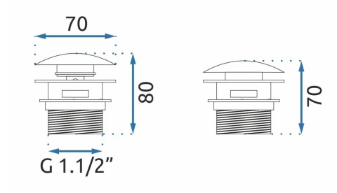 KOREK DO WANNY Z PRZELEWEM CZARNY 6cm