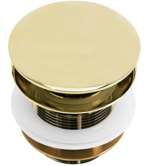 KOREK DO WANNY Z PRZELEWEM ZŁOTY 6cm