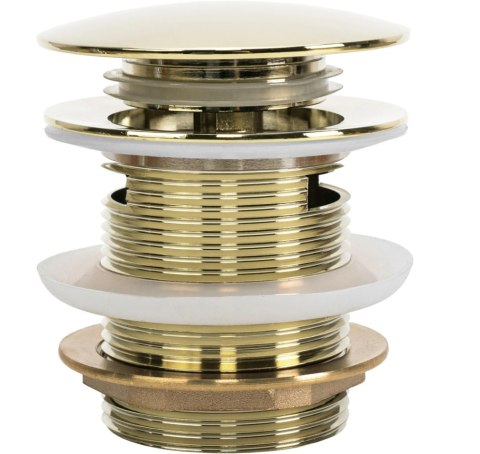 KOREK DO WANNY Z PRZELEWEM ZŁOTY 6cm