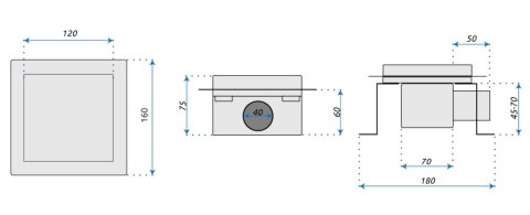 ODPŁYW CROSS 120x120 SZCZOTKOWANY