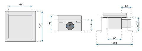 ODPŁYW LINE 120x120 SZCZOTKOWANY