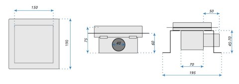 ODPŁYW LINE 150x150 SZCZOTKOWANY