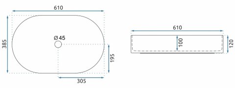 UMYWALKA NADIA 60 BLACK STONE MATT - NABLATOWA