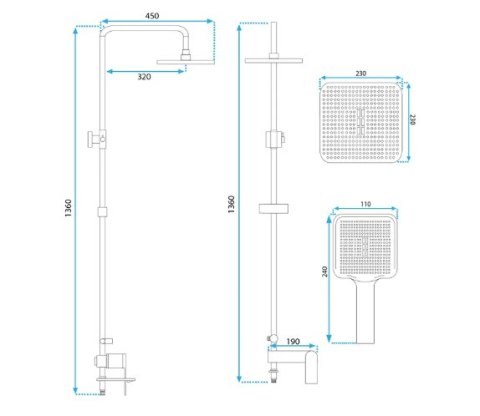 ZESTAW NATRYSKOWY MY1902-78G STORM ZŁOTY