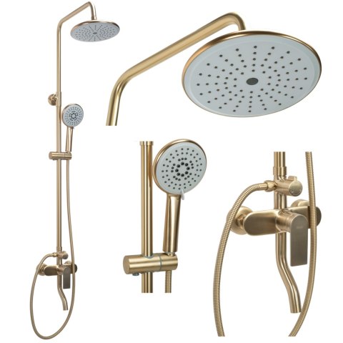 ZESTAW NATRYSKOWY VERSO ZŁOTY SZCZOTKOWANY