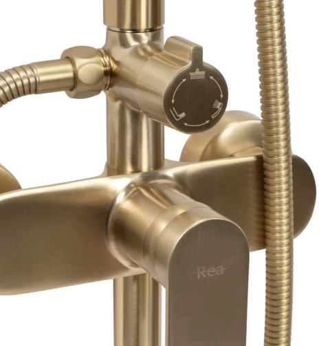 ZESTAW NATRYSKOWY VERSO ZŁOTY SZCZOTKOWANY