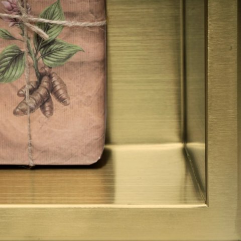 PÓŁKA WNĘKOWA 09 30x60x10 ZLOTY SZCZOTKOWANY