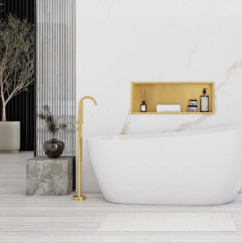 PÓŁKA WNĘKOWA 09 30x60x10 ZLOTY SZCZOTKOWANY