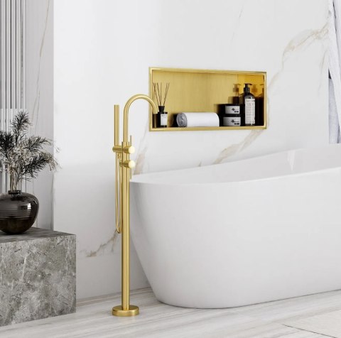 PÓŁKA WNĘKOWA 09 30x60x10 ZLOTY SZCZOTKOWANY