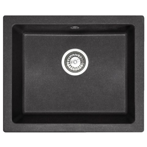 ZLEWOZMYWAK GRANITOWY NELS CZARNY NAKR 56X46+SYFON