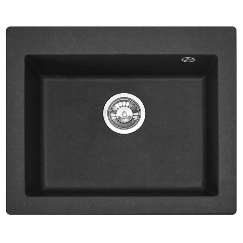 ZLEWOZMYWAK GRANITOWY WEST XL CZARNY NAKRAP+SYFON