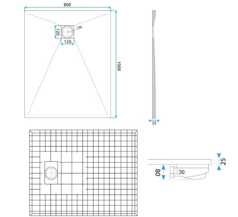 BRODZIK MAGNUM GREY 80x100