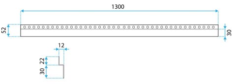 LISTWA CZOŁOWA ZŁOTA 130 cm