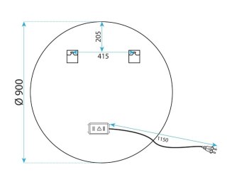 LUSTRO LED MMJ BLACK 70cm