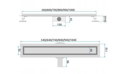 ODPŁYW NEOX PRO SZCZOTKOWANY 500