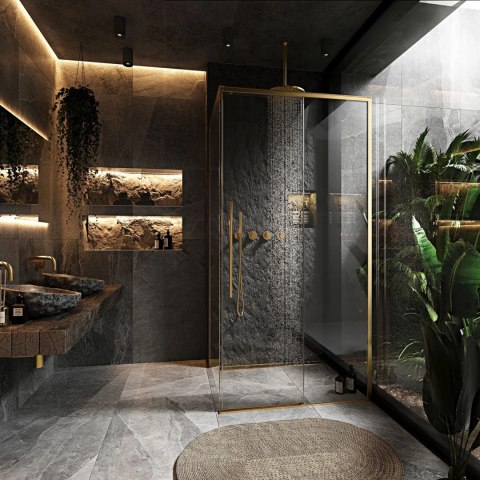 KABINA SOLAR BRUSH GOLD 90x90