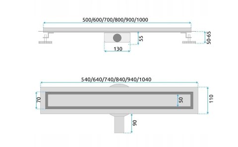 ODPŁYW NEOX PRO MIEDŹ SZCZOTKOWANA 1000