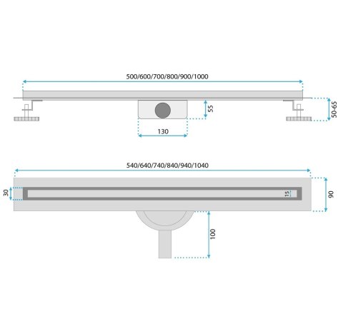 ODPŁYW NEOX SLIM PRO CZARNY 500
