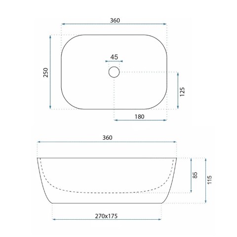 UMYWALKA BELINDA MINI TRAVERTINE MATT - NABLATOWA