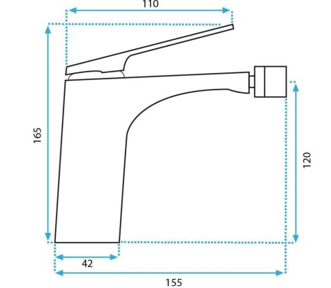 BATERIA BIDETOWA AVALON MIEDŹ SZCZOTKOWANA