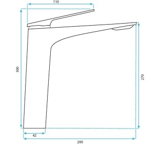 BATERIA UMYWALKOWA AVALON CHROM WYSOKA