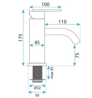 BATERIA UMYWALKOWA JS-11801B ONTARIO CZARNA NISKA