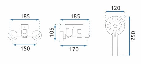 BATERIA WANNOWA MY1805-3G BLOOM ZŁOTA