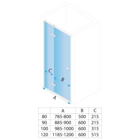 DRZWI PRYSZNICOWE ATLAS BRUSH GOLD 90 P