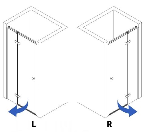 DRZWI PRYSZNICOWE ATLAS CHROM 80 L