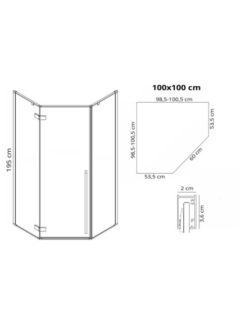 KABINA DIAMOND BRUSH GOLD 90x90