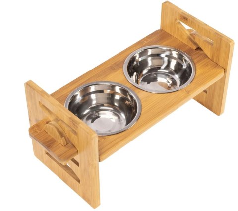 MISKI METALOWE Z BAMBUSOWYM STOJAKIEM P10492