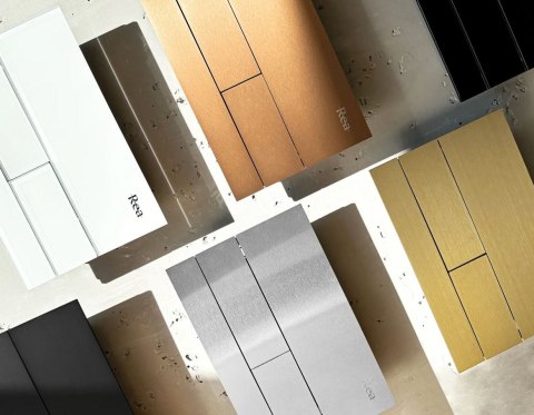 PRZYCISK DO STELAŻA PODTYNKOWEG T STEEL BRUSH GOLD