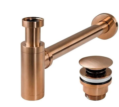 SYFON KLIK-KLAK UNIWERSALNY MIEDŹ SZCZOTKOWANA