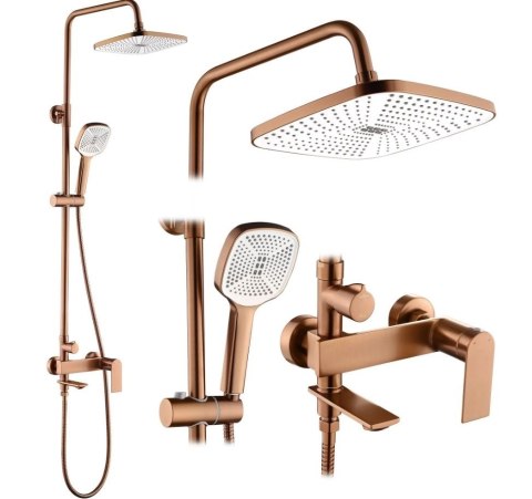 ZESTAW NATRYSKOWY MY1902-78RGG STORM MIEDŹ SZCZOTK