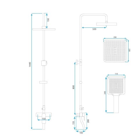 ZESTAW NATRYSKOWY MY2021-77C ARGUS CHROM
