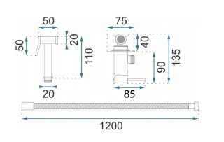 BATERIA BIDETOWA PODTYN LOOP LUNGO DIAMOND ZŁOTA
