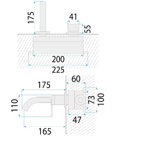 BATERIA UMYW PODTY JS-622704-1BRG ARGON MIEDŹ SZCZ