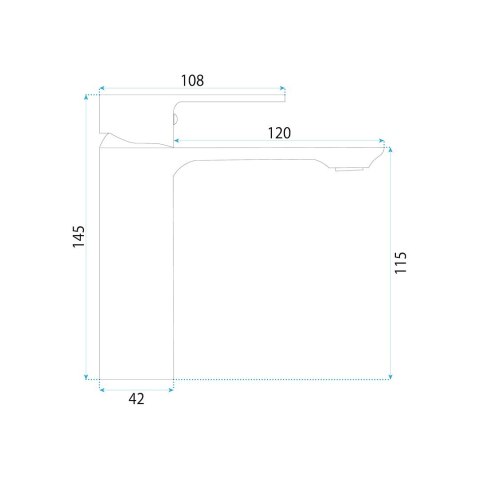 BATERIA UMYWALKOWA DROP MIEDŹ SZCZOTKOWANA NISKA
