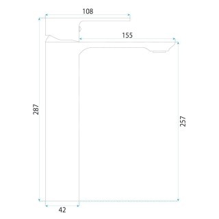BATERIA UMYWALKOWA DROP ZŁOTA SZCZOTKOWANA WYSOKA