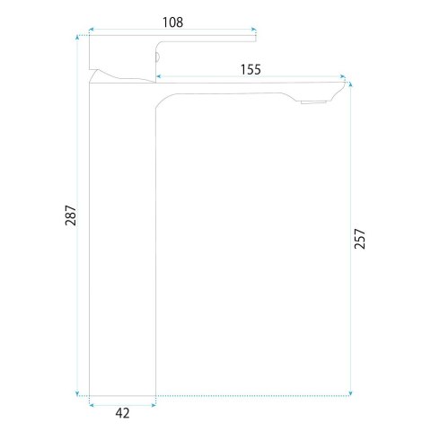BATERIA UMYWALKOWA DROP ZŁOTA SZCZOTKOWANA WYSOKA